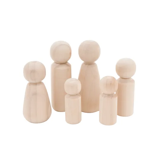 Wooden Family - Set of 6 - Modern Teaching Aids NZ