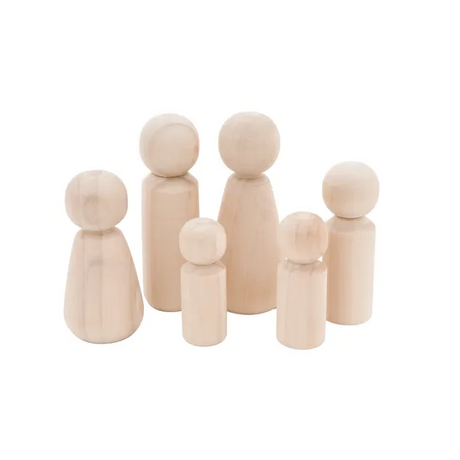 Wooden Family - Set of 6 - Modern Teaching Aids NZ