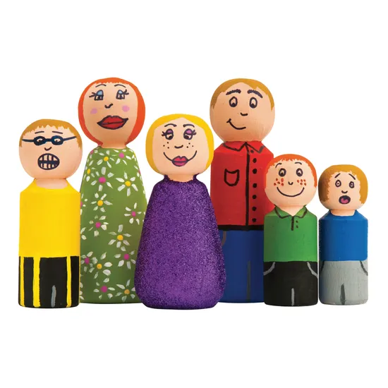 Wooden Family - Set of 6 - Modern Teaching Aids NZ