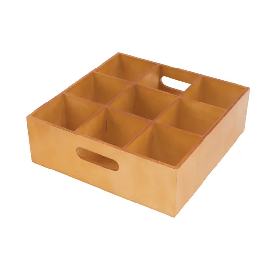 Wooden Sorting Tray - 9 holes - Modern Teaching Aids NZ