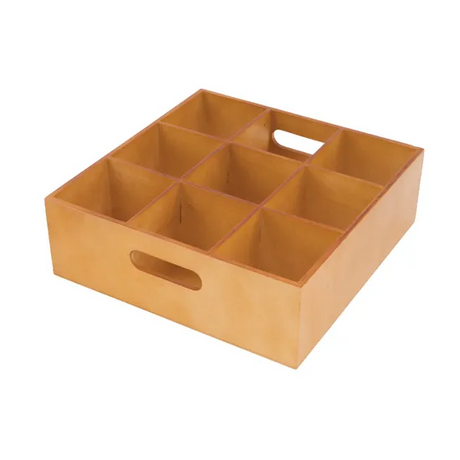 Wooden Sorting Tray - 9 holes - Modern Teaching Aids NZ