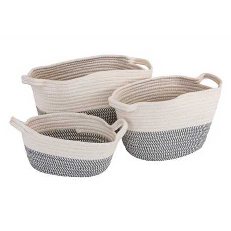 MTA Spaces - Woven Cotton Baskets - Set of 3 - Modern Teaching Aids NZ