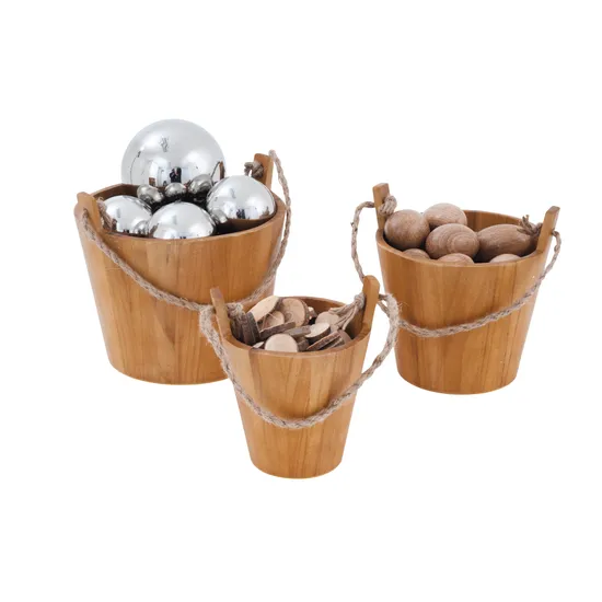 Wooden Buckets - Set of 3 - Modern Teaching Aids NZ