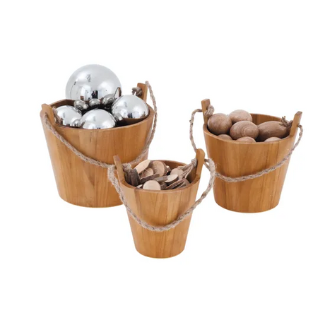 Wooden Buckets - Set of 3 - Modern Teaching Aids NZ