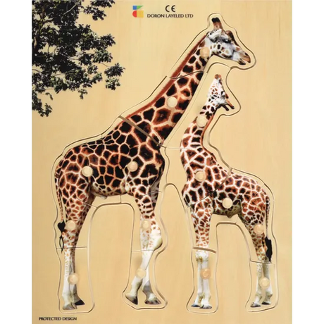 Wooden Giraffe Puzzle - 14 Pieces - Modern Teaching Aids NZ
