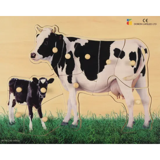 Wooden Cow Puzzle - 11 Pieces - Modern Teaching Aids NZ