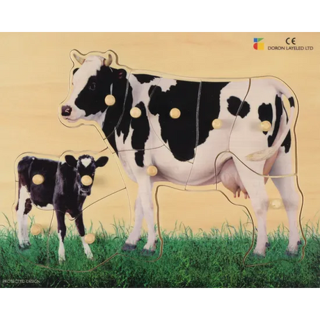 Wooden Cow Puzzle - 11 Pieces - Modern Teaching Aids NZ
