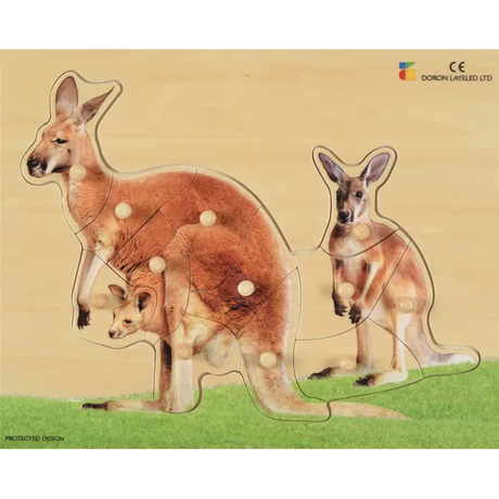 Wooden Kangaroo Puzzle - 12 Pieces - Modern Teaching Aids NZ