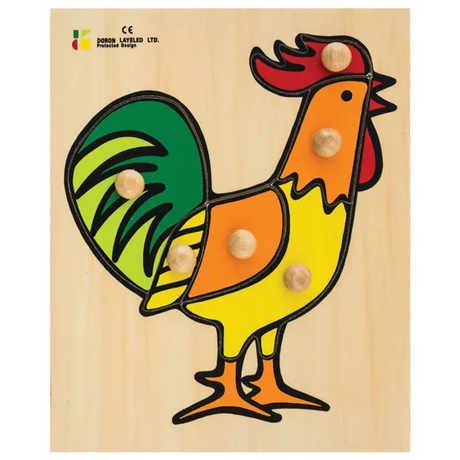 Rooster Knob Puzzle 6 Piece - Modern Teaching Aids NZ