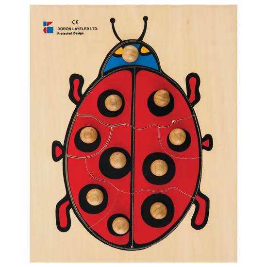 Ladybird Wooden Knob Puzzle - 10 piece - Modern Teaching Aids NZ
