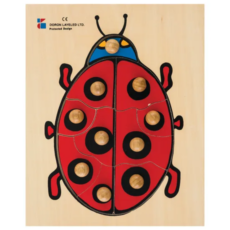 Ladybird Wooden Knob Puzzle - 10 piece - Modern Teaching Aids NZ