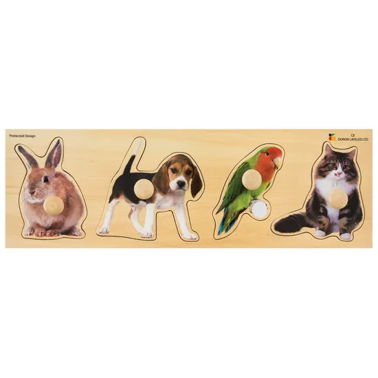 Pets Knob Puzzle 4 Piece - Modern Teaching Aids NZ