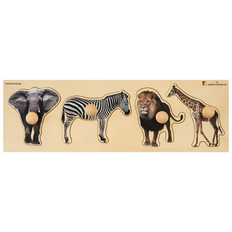 Wild Animals Knob Puzzle 4 Piece - Modern Teaching Aids NZ