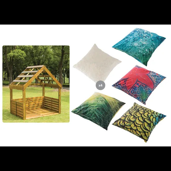 MTA Spaces - Outdoor Play House & Cushions - Modern Teaching Aids NZ