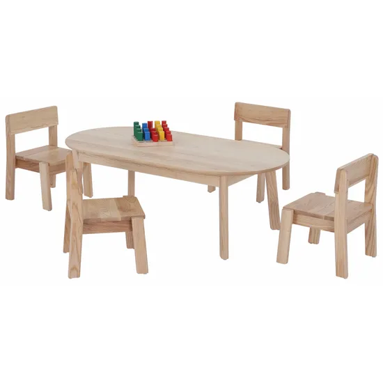 Harmony Education - Solid Timber Oval Table - 40 cm (H) - Modern Teaching Aids NZ