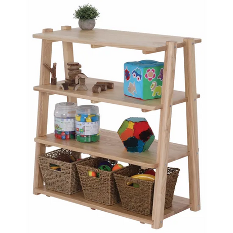 Harmony Education - Solid Timber Open Frame Shelf - Triple - Modern Teaching Aids NZ