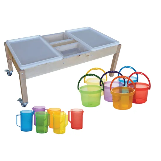 Wooden Sand & Water Table with Pouring Set - Modern Teaching Aids NZ