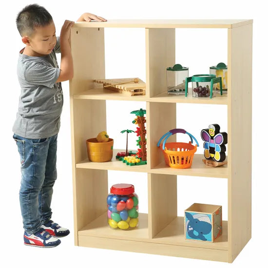 Natural Spaces - Open 6 Compartment Shelf - Modern Teaching Aids NZ