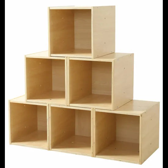 Natural Spaces -Wooden Storage Cubes-Set of 6