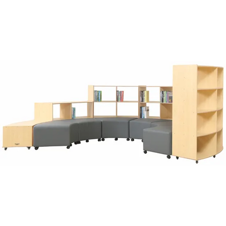 Natural Spaces Curved Hive Shelving and Ottomans - Grey Vinyl