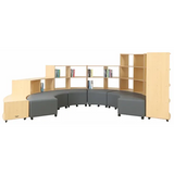 Natural Spaces Curved Hive Shelving and Ottomans - Grey Vinyl - Modern Teaching Aids NZ