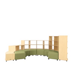 Natural Spaces Curved Hive Shelving and Ottomans - Green