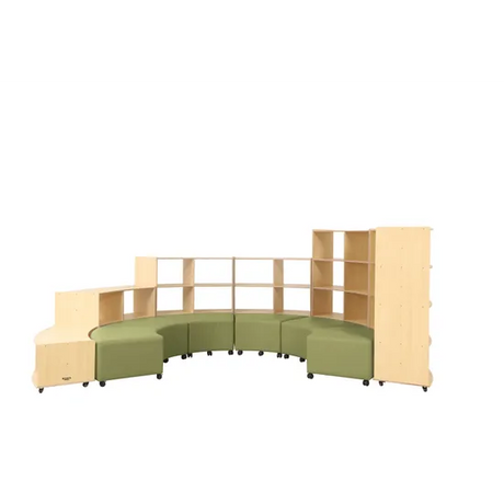 Natural Spaces Curved Hive Shelving and Ottomans - Green
