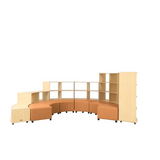 Natural Spaces Curved Hive Shelving and Ottomans - Terracotta - Modern Teaching Aids NZ