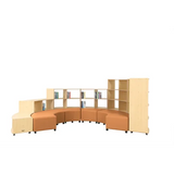 Natural Spaces Curved Hive Shelving and Ottomans - Terracotta - Modern Teaching Aids NZ