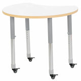Natural Spaces Adjustable Height Cut Away Table - White - 57-79.5 (H) cm - Modern Teaching Aids NZ