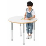Natural Spaces Adjustable Height Cut Away Table - White - 57-79.5 (H) cm - Modern Teaching Aids NZ