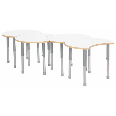 Natural Spaces Adjustable Height Cut Away Table - White - Set of 4 - 57-79.5 (H) cm - Modern Teaching Aids NZ