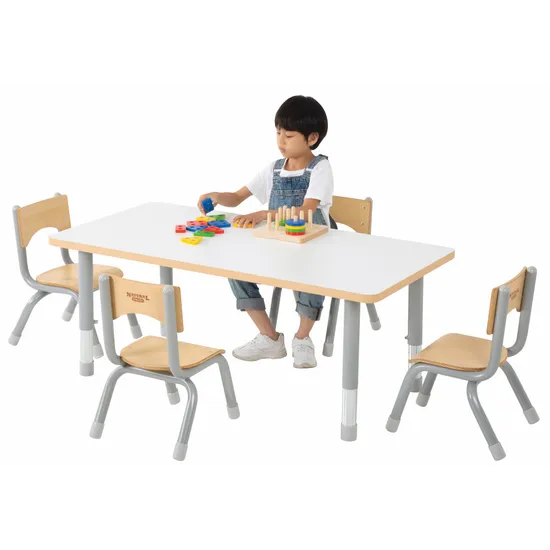 Natural Spaces - Rectangle Table - White - 120 x 60 cm - 39-61.5 cm - Modern Teaching Aids NZ