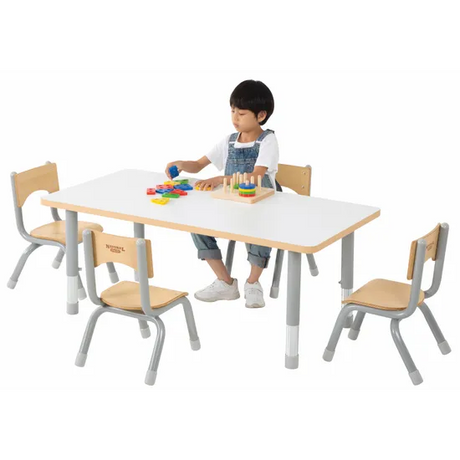 Natural Spaces - Rectangle Table - White - 120 x 60 cm - 39-61.5 cm - Modern Teaching Aids NZ