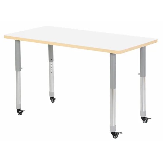 Natural Spaces - Rectangle Table - White - 120 x 60 cm - 57-79.5 cm - Modern Teaching Aids NZ