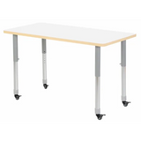 Natural Spaces - Rectangle Table - White - 120 x 60 cm - 57-79.5 cm - Modern Teaching Aids NZ