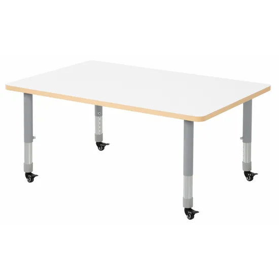 Natural Spaces - Rectangle Table - White - 120 x 80 cm - 39-61.5 cm - Modern Teaching Aids NZ