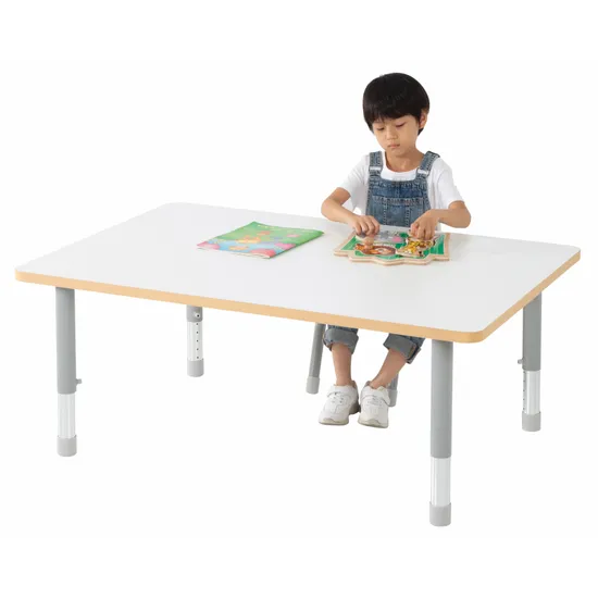 Natural Spaces - Rectangle Table - White - 120 x 80 cm - 39-61.5 cm - Modern Teaching Aids NZ