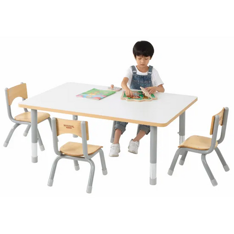 Natural Spaces - Rectangle Table - White - 120 x 80 cm - 39-61.5 cm - Modern Teaching Aids NZ