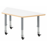 Natural Spaces - Trapezoidal Table - White - 120 x 50 cm - 39-61.5 cm - Modern Teaching Aids NZ