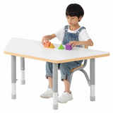 Natural Spaces - Trapezoidal Table - White - 120 x 50 cm - 39-61.5 cm - Modern Teaching Aids NZ