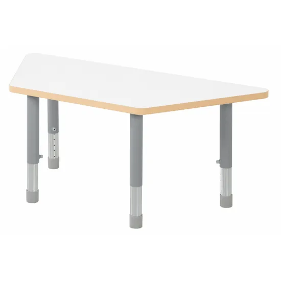 Natural Spaces - Trapezoidal Table - White - 120 x 50 cm - 39-61.5 cm - Modern Teaching Aids NZ