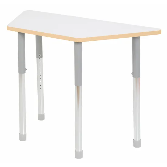 Natural Spaces - Trapezoidal Table - White - 120 x 50 cm - 57-79.5 cm - Modern Teaching Aids NZ