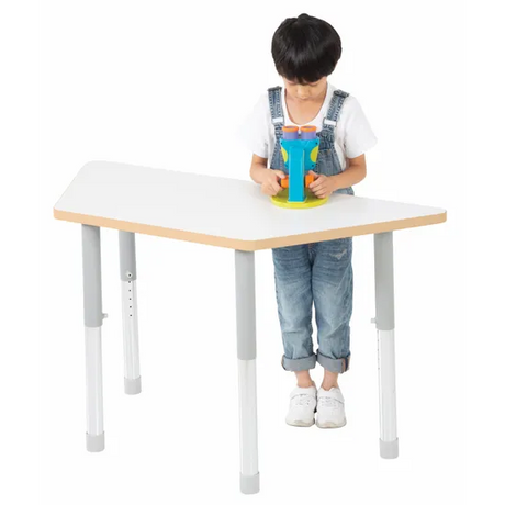 Natural Spaces - Trapezoidal Table - White - 120 x 50 cm - 57-79.5 cm - Modern Teaching Aids NZ