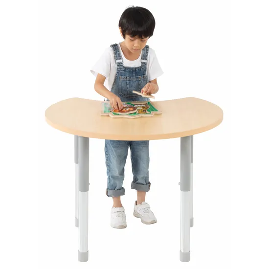 Natural Spaces - Cut Away Table - Natural - 85 x 72 cm - 57-79.5 cm - Modern Teaching Aids NZ