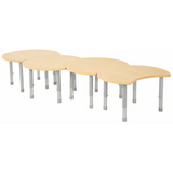 Natural Spaces - Cut Away Table Kit - Natural - Set of 4 - 39-61.5 cm - Modern Teaching Aids NZ