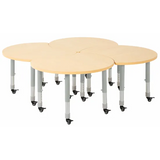 Natural Spaces - Cut Away Table Kit - Natural - Set of 4 - 39-61.5 cm - Modern Teaching Aids NZ