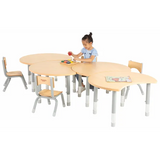 Natural Spaces - Cut Away Table Kit - Natural - Set of 4 - 39-61.5 cm - Modern Teaching Aids NZ
