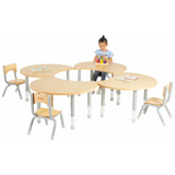 Natural Spaces - Cut Away Table Kit - Natural - Set of 4 - 39-61.5 cm - Modern Teaching Aids NZ