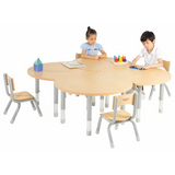 Natural Spaces - Cut Away Table Kit - Natural - Set of 4 - 39-61.5 cm - Modern Teaching Aids NZ
